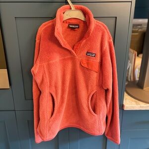 Patagonia Women’s S Small Snap-T Re-tool Pullover Long Sleeve Coral Pink EUC